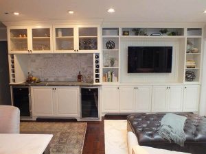 Custom made cabinets for living room in Cleveland home