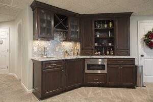 Detailed Elegance Bar - a nice look at our custom cabinets made in Pittsburgh