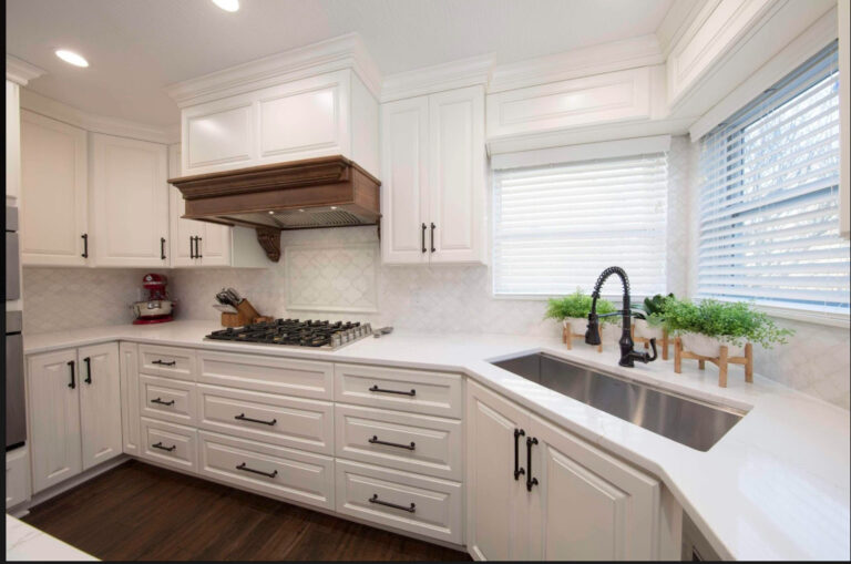 white custom kitchen cabinets